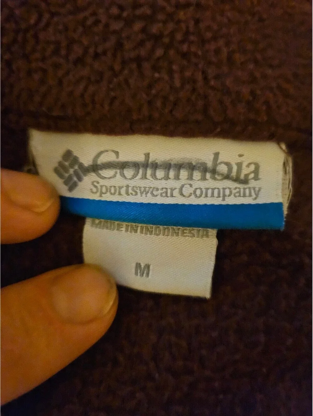 Columbia Virginia Tech Hokies Mens Medium Zip-Up Fleece Jacket Maroon - EUC